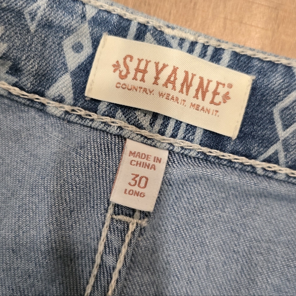 Shyanne High Rise Flare Bell Bottom Striped Jeans Size 30 Long - Picture 6 of 6